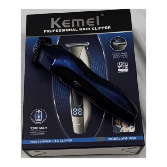 Kemei 1656 Professional Hair Clipper USB Charging 1200MAH LI-LON BATTERY.