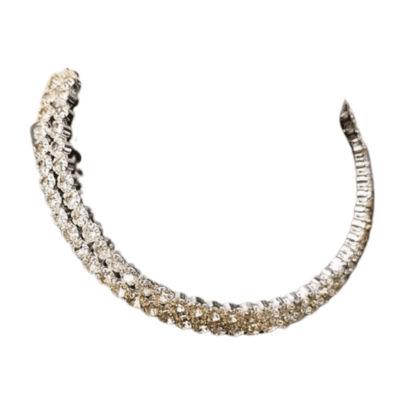 2 Line BIG Diamond Studded Necklace