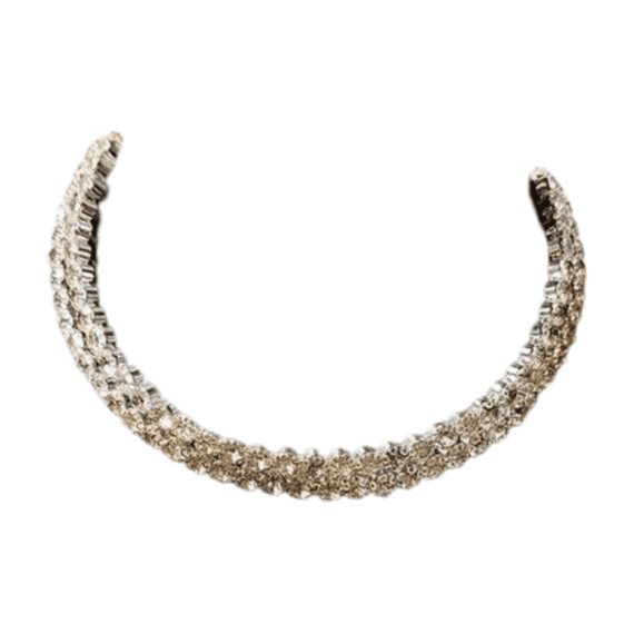 2 Line BIG Diamond Studded Necklace for Girls and Women Jewellery.