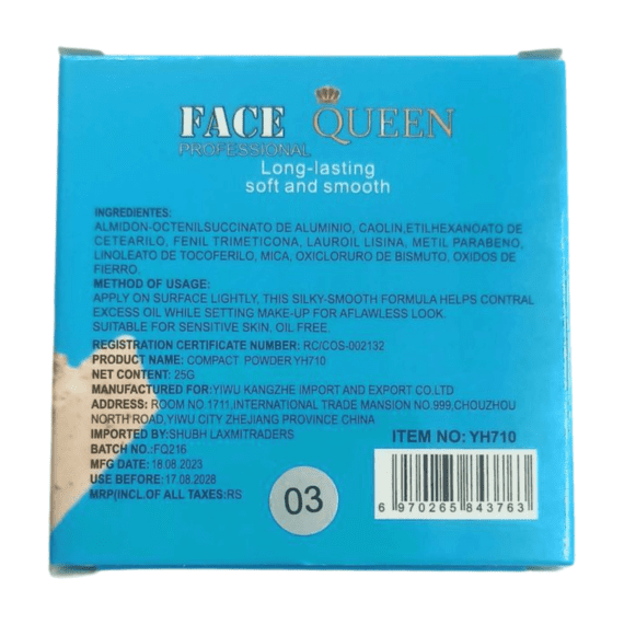 FACE QUEEN PROFESSIONAL FIT SKIN 2IN1 POWDER 24 H MATTE LIGHT LONG LASTING SOFT AND SMOOTH