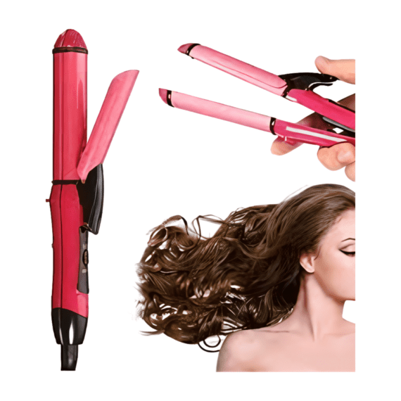 NOVA 2 in 1 Hair Straightener and Curler with Ceramic Plate. NV 2009