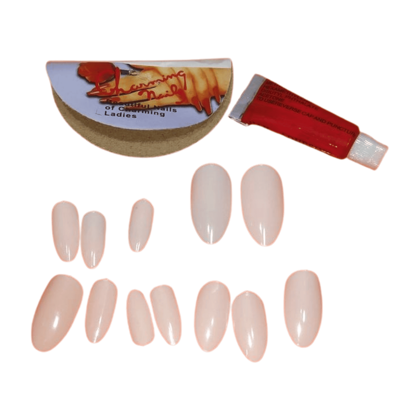 White Artificial Press-On Nails Fake Nail Art Set