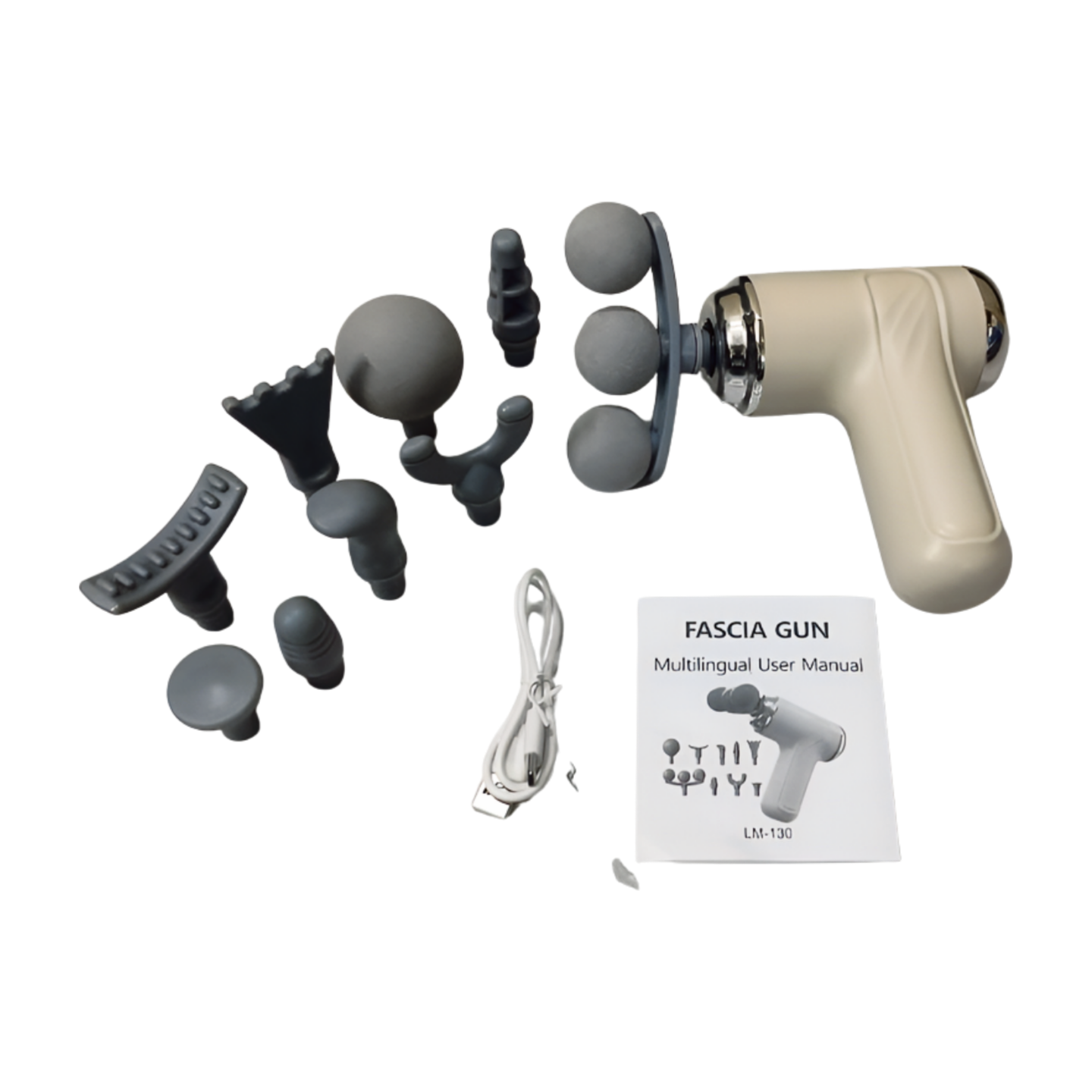 Blueidea 9-in-1 BLD-130 Percussion Massage Gun 3 Blueidea-9in1-massager-bld-130-BEIGE